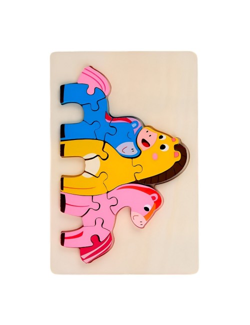 Rompecabeza Didactico Familia Animal Amor Aprendizaje Niños