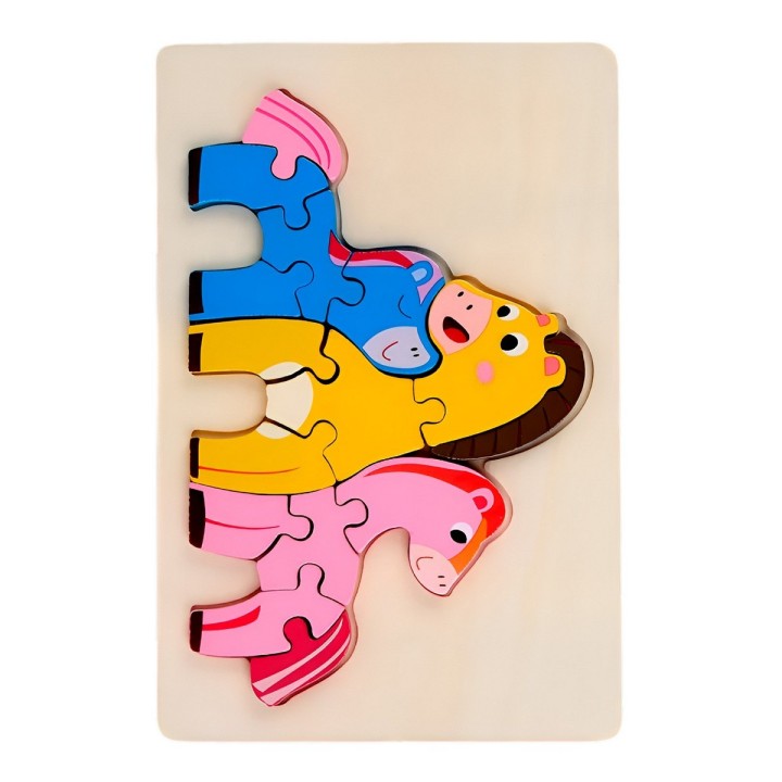 Rompecabeza Didactico Familia Animal Amor Aprendizaje Niños