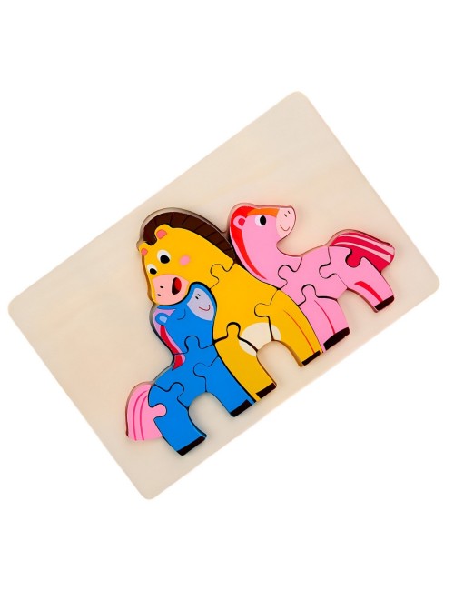 Rompecabeza Didactico Familia Animal Amor Aprendizaje Niños