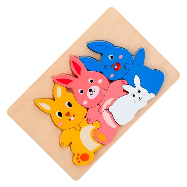 Rompecabeza Didactico Familia Animal Amor Aprendizaje Niños