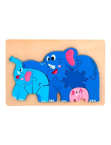 Rompecabeza Didactico Familia Animal Amor Aprendizaje Niños