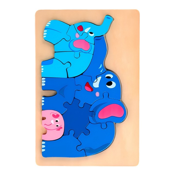 Rompecabeza Didactico Familia Animal Amor Aprendizaje Niños