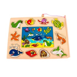 Juego De Mesa Pesca Mundo Marino Rompecabeza Didactico
