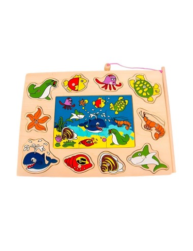 Juego De Mesa Pesca Mundo Marino Rompecabeza Didactico
