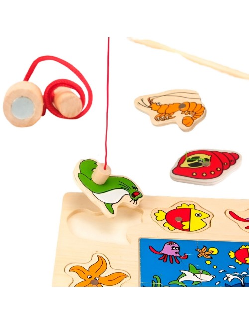 Juego De Mesa Pesca Mundo Marino Rompecabeza Didactico