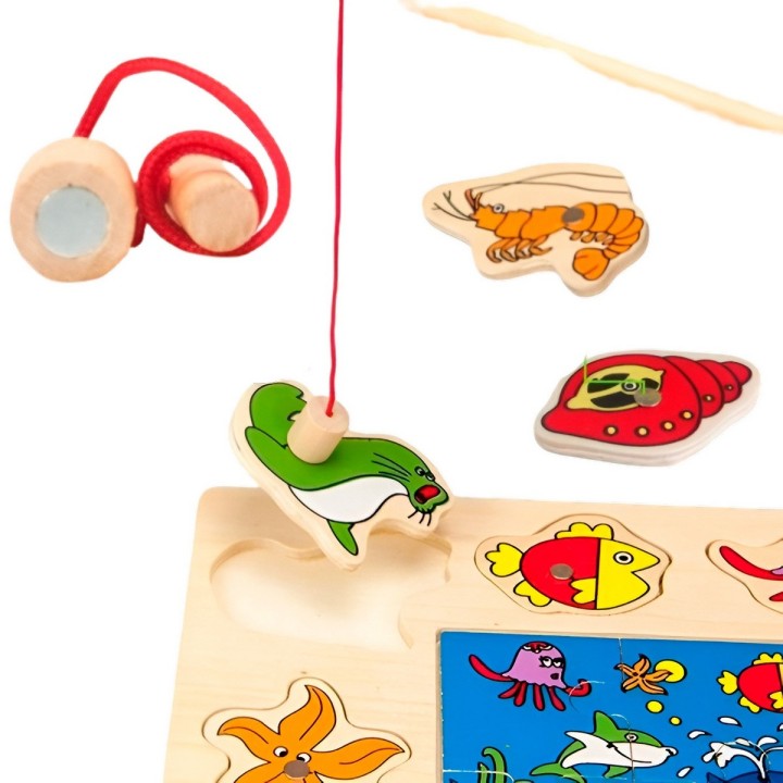 Juego De Mesa Pesca Mundo Marino Rompecabeza Didactico