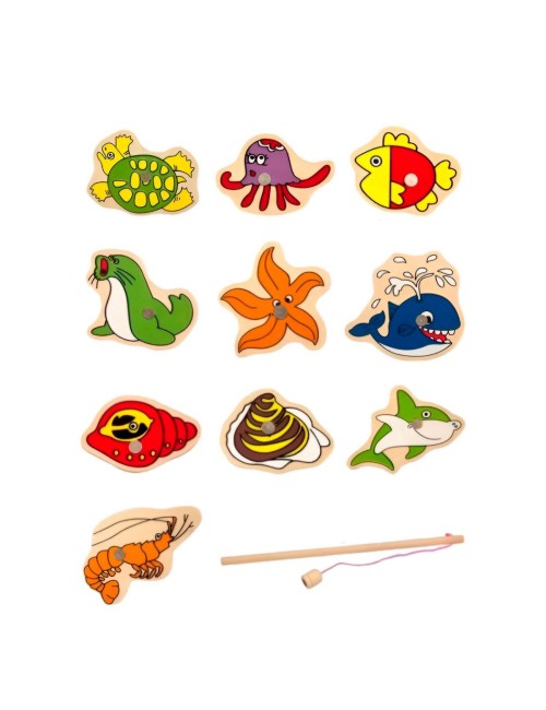 Juego De Mesa Pesca Mundo Marino Rompecabeza Didactico