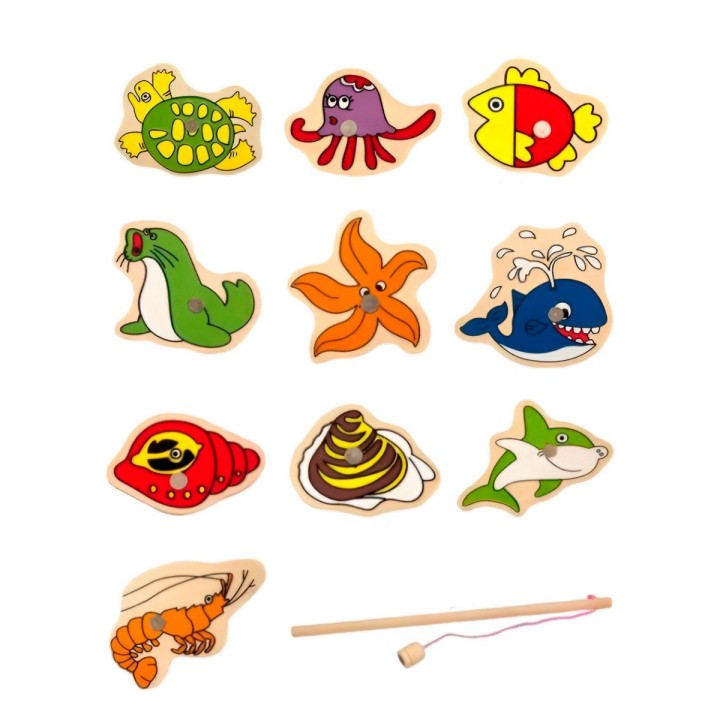 Juego De Mesa Pesca Mundo Marino Rompecabeza Didactico