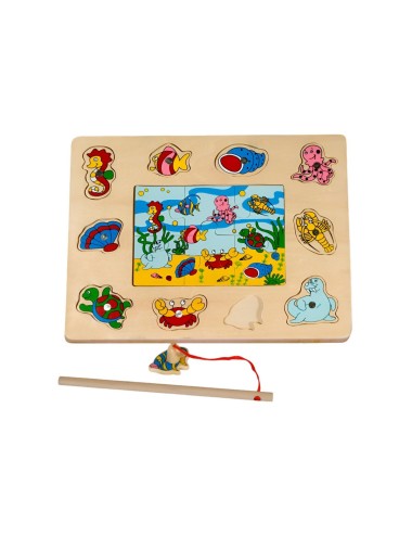 Juego De Mesa Pesca Mundo Marino Rompecabeza Didactico