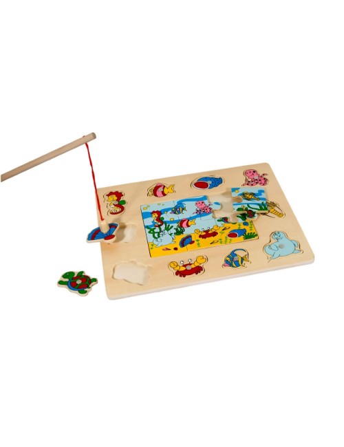Juego De Mesa Pesca Mundo Marino Rompecabeza Didactico
