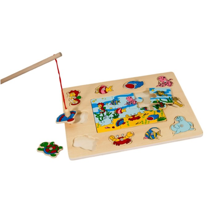 Juego De Mesa Pesca Mundo Marino Rompecabeza Didactico