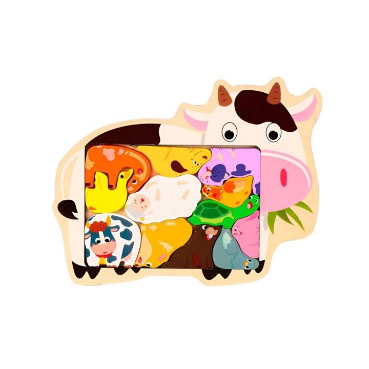 Juego De Mesa Rompecabeza Animales Didactico Aprendizaje