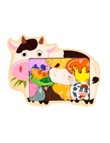 Juego De Mesa Rompecabeza Animales Didactico Aprendizaje
