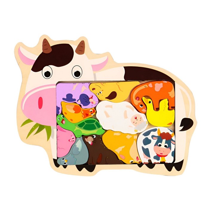 Juego De Mesa Rompecabeza Animales Didactico Aprendizaje