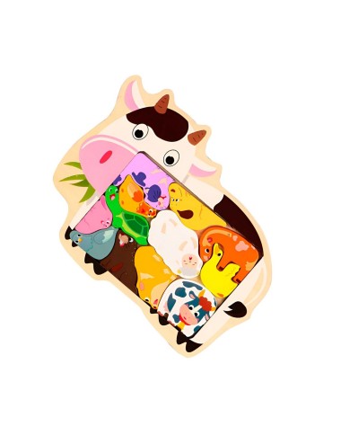 Juego De Mesa Rompecabeza Animales Didactico Aprendizaje