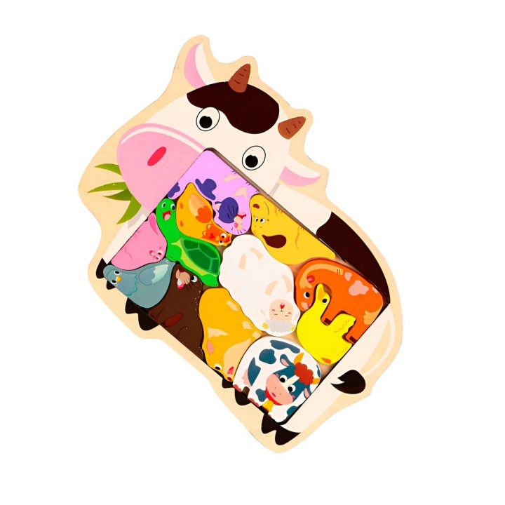 Juego De Mesa Rompecabeza Animales Didactico Aprendizaje