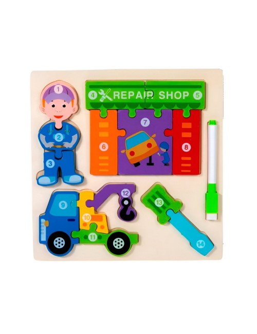 Rompecabeza Didactico Profesiones 4 En 1 + Tablero Marcador