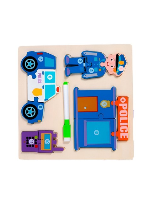 Rompecabeza Didactico Profesiones 4 En 1 + Tablero Marcador