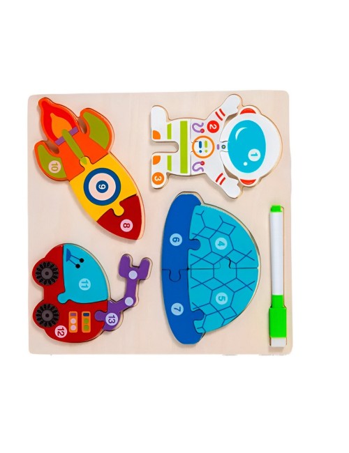 Rompecabeza Didactico Profesiones 4 En 1 + Tablero Marcador