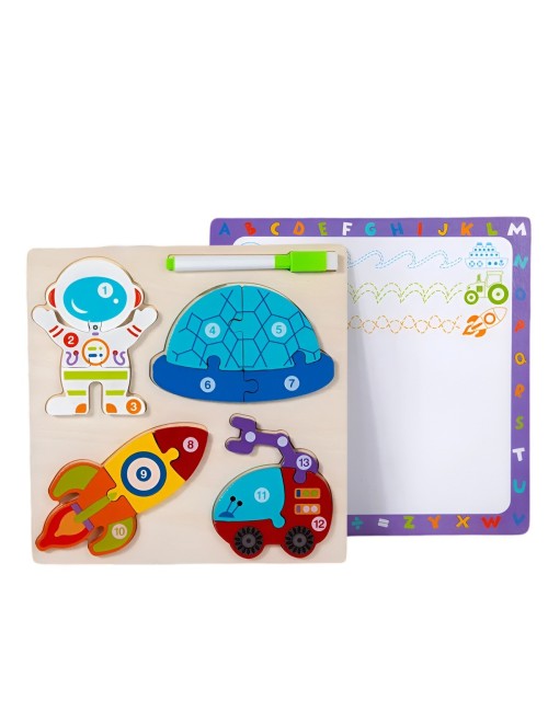 Rompecabeza Didactico Profesiones 4 En 1 + Tablero Marcador