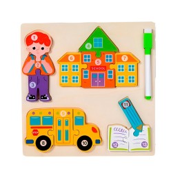 Rompecabeza Didactico Profesiones 4 En 1 + Tablero Marcador