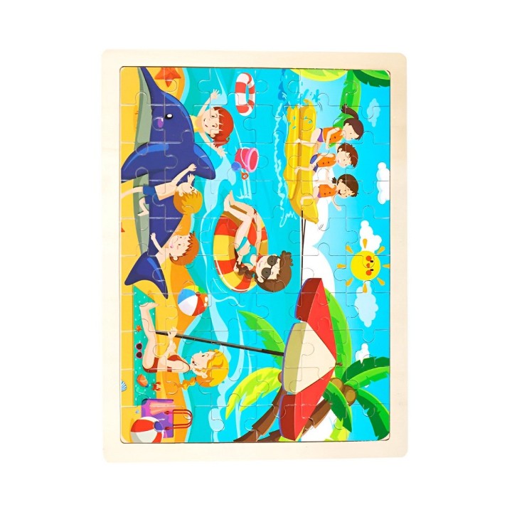 Rompecabeza Didactico En Madera Personajes Colores Tematico