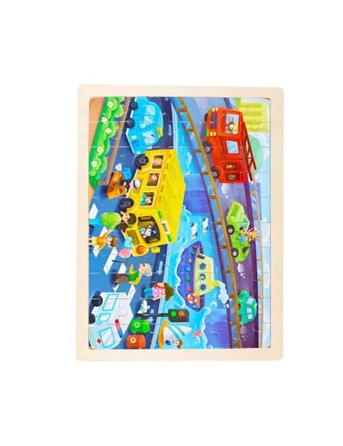 Rompecabeza Didactico En Madera Personajes Colores Tematico