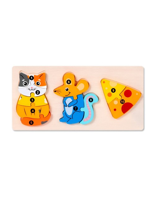 Rompecabeza Enumerado Figuras Animales Didactico Aprendizaje