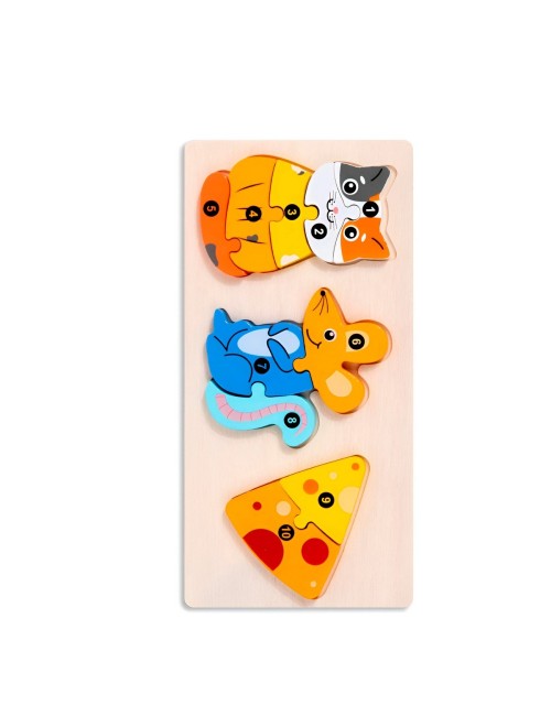 Rompecabeza Enumerado Figuras Animales Didactico Aprendizaje