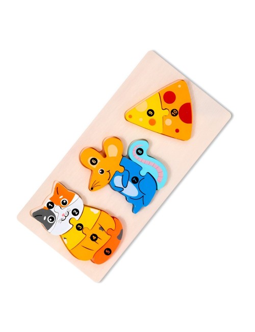 Rompecabeza Enumerado Figuras Animales Didactico Aprendizaje