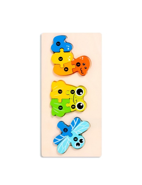 Rompecabeza Enumerado Figuras Animales Didactico Aprendizaje