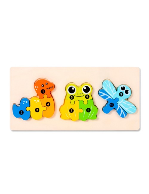 Rompecabeza Enumerado Figuras Animales Didactico Aprendizaje