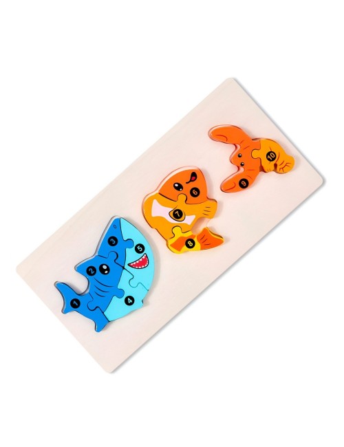 Rompecabeza Enumerado Figuras Animales Didactico Aprendizaje