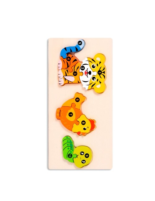 Rompecabeza Enumerado Figuras Animales Didactico Aprendizaje