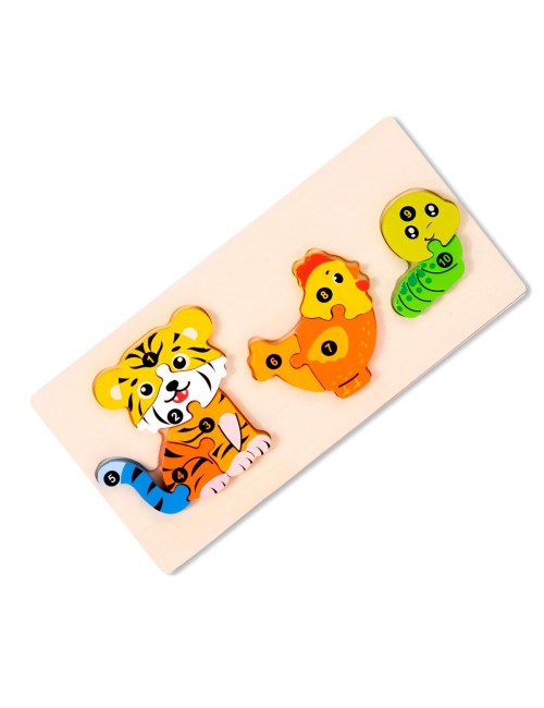 Rompecabeza Enumerado Figuras Animales Didactico Aprendizaje