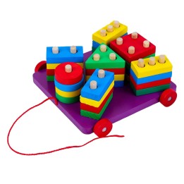 Juego De Mesa Carro Trailer Encastre Figuras Didactico Niño