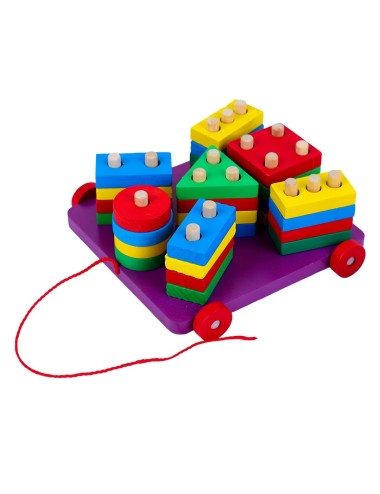 Juego De Mesa Carro Trailer Encastre Figuras Didactico Niño