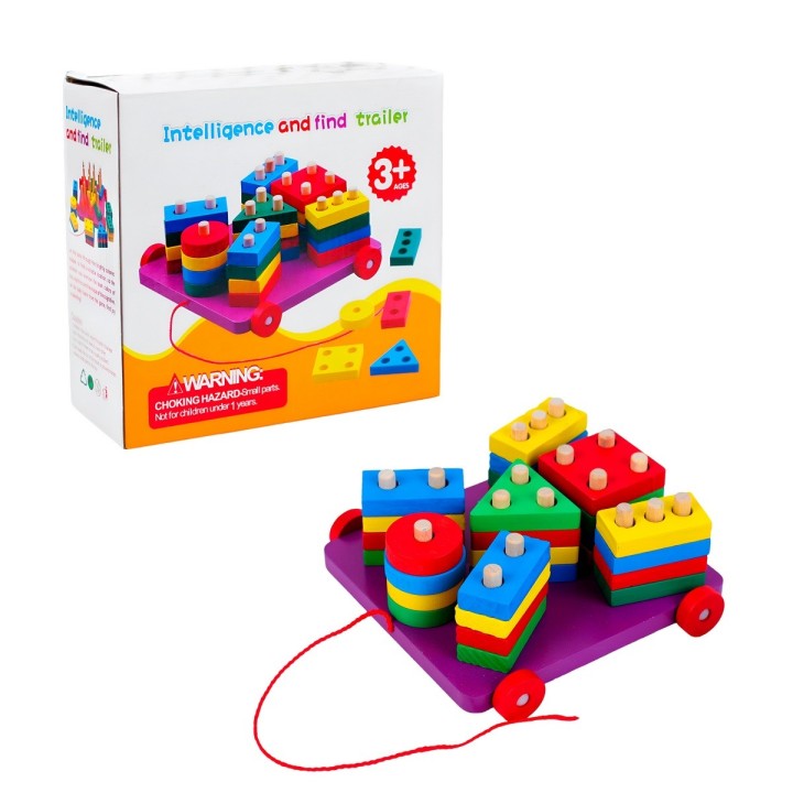 Juego De Mesa Carro Trailer Encastre Figuras Didactico Niño