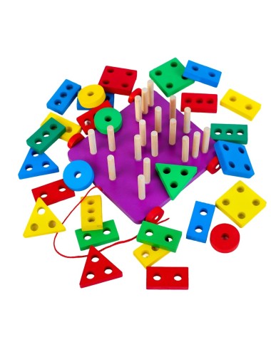 Juego De Mesa Carro Trailer Encastre Figuras Didactico Niño