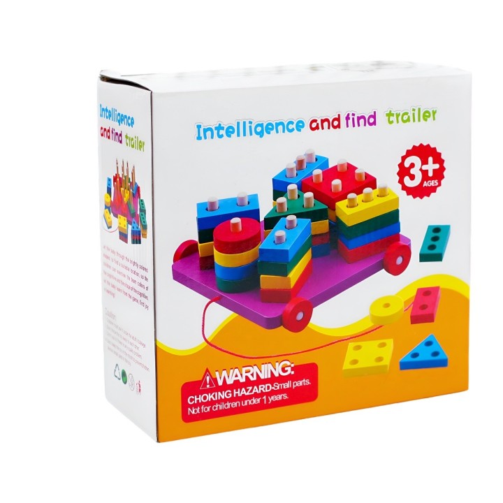 Juego De Mesa Carro Trailer Encastre Figuras Didactico Niño