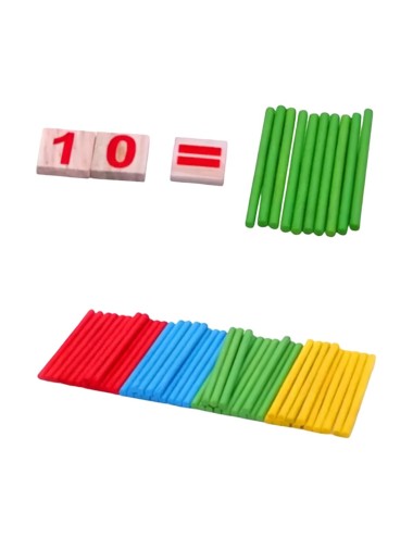 Juego Mesa Madera Didactico Operaciones Matematicas Palitos