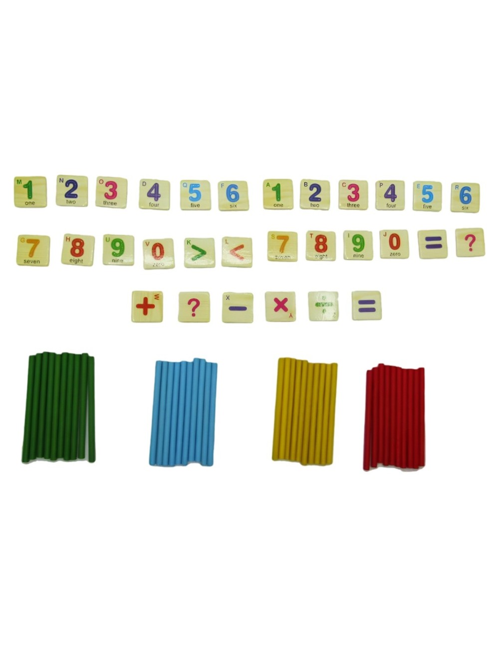 Juego Mesa Madera Didactico Operaciones Matematicas Palitos