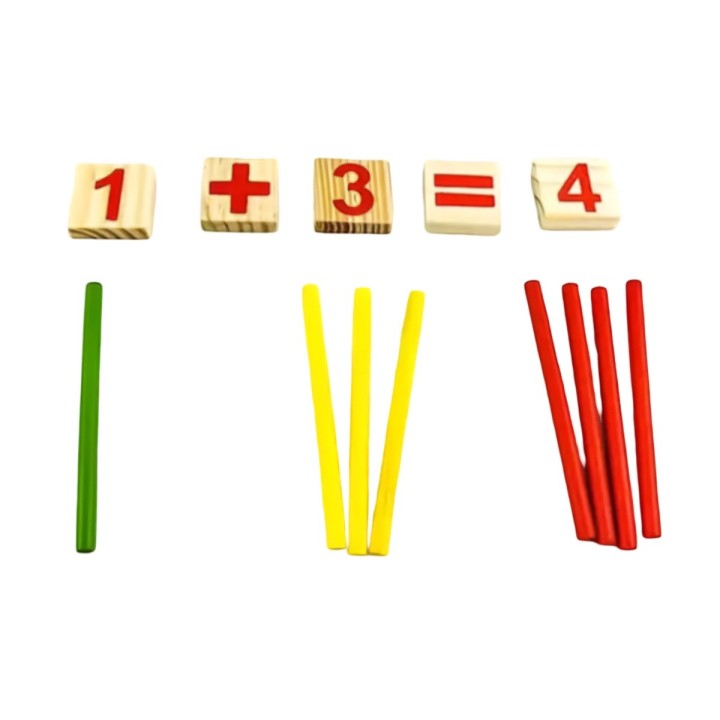 Juego Mesa Madera Didactico Operaciones Matematicas Palitos