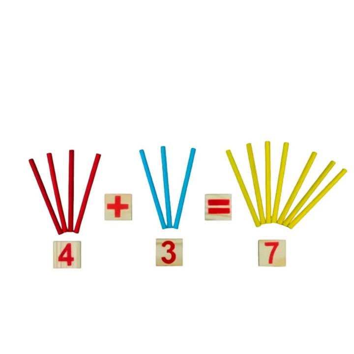 Juego Mesa Madera Didactico Operaciones Matematicas Palitos