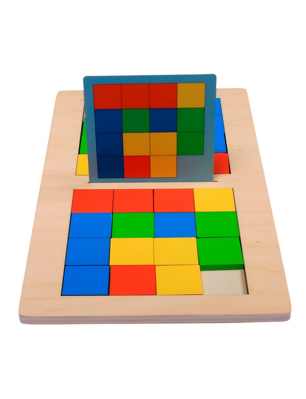 Juego De Mesa Madera Patrones Colores Figuras Logica