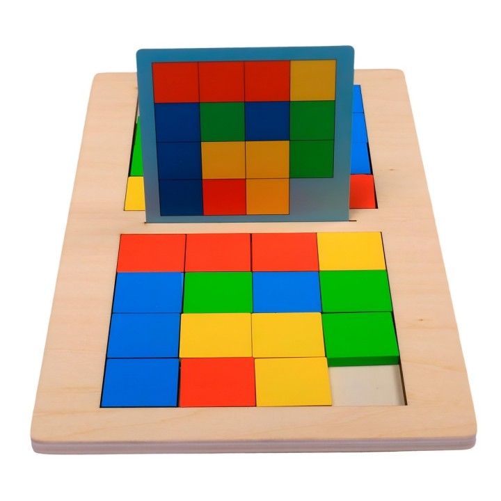 Juego De Mesa Madera Patrones Colores Figuras Logica