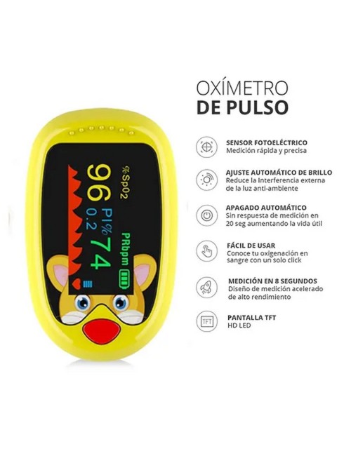 Oxímetro De Pulso Ritmo Cardiaco Para Bebes Niños Recargable