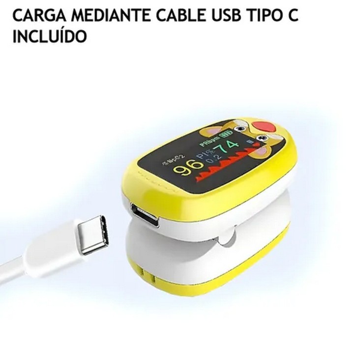 Oxímetro De Pulso Ritmo Cardiaco Para Bebes Niños Recargable