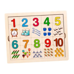 Rompecabezas Madera Didactico Aprendizaje Matematica Conteo