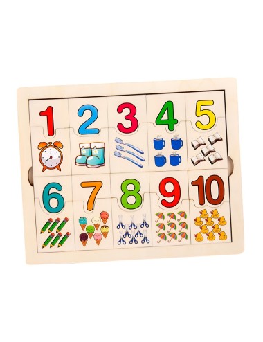 Rompecabezas Madera Didactico Aprendizaje Matematica Conteo